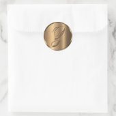 Monogram Z NONMETALLIC Bronze Envelope Seal Ronde Sticker (Tas)