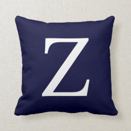 Monogram Z op marineblauw Kussen