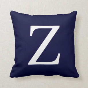 Monogram Z op marineblauw Kussen
