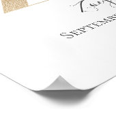 Monogram Z Roze witte Floral Gold Letter Neursery Poster (Hoek)