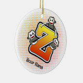 Monogram Z Sock Monkey  Keramisch Ornament (Rechts)