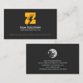 Monogram Z van een elektricien Visitekaartje (Voorkant / Achterkant)