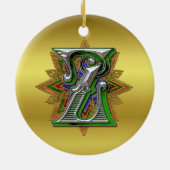 Monogram Z-versiering Keramisch Ornament (Achterkant)