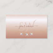 Monogram zacht Roos koraal mousserende diamanten Visitekaartje (Voorkant)
