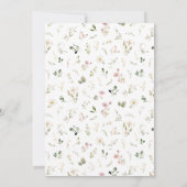 Monogram Zacht Roze Bloemen Krans Huwelijk Kaart (Achterkant)