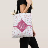 Monogram | Zacht roze Waterverf ventilator Tote Bag (Dichtbij)