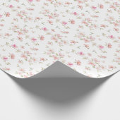 Monogram | Zacht roze Waterverf ventilatorpatroon Cadeaupapier (Hoek)