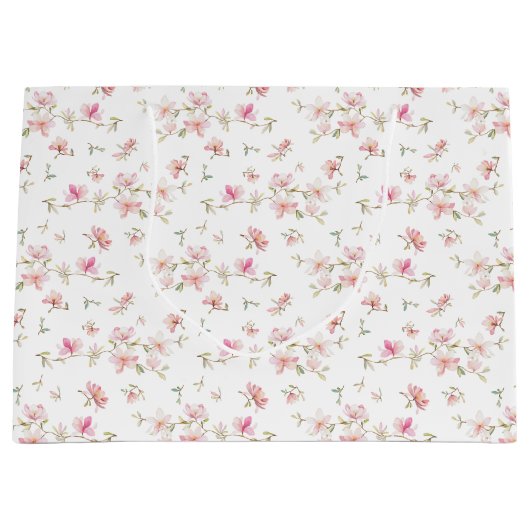 Monogram | Zacht roze Waterverf ventilatorpatroon Groot Cadeauzakje (Voorkant)