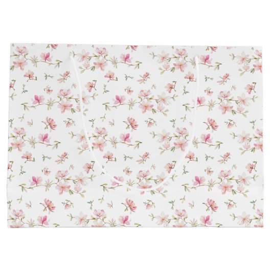 Monogram | Zacht roze Waterverf ventilatorpatroon Groot Cadeauzakje (Achterkant)