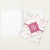 Monogram | Zacht roze Waterverf ventilatorpatroon Planner (Display)