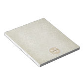 Monogram zacht wit Damaspatroon Notitieblok (Schuin)