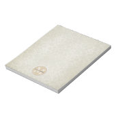 Monogram zacht wit Damaspatroon Notitieblok (Linkerzijde)