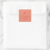 Monogram Zakelijk Logo Vierkante Sticker (Tas)