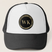Monogram Zakelijk Logo Zwart Goud Trucker Pet (Voorkant)