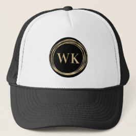 Monogram Zakelijk Logo Zwart Goud Trucker Pet