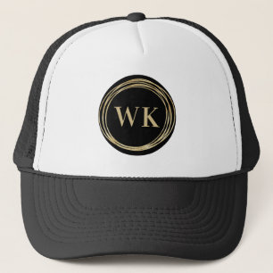 Monogram Zakelijk Logo Zwart Goud Trucker Pet