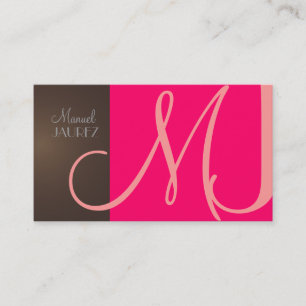 Monogram Zakelijke Kaart in retro kleuren Visitekaartje