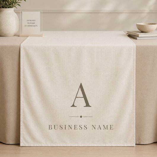 Monogram Zakelijke Linnen Tafel Runner Banner Wandkleed