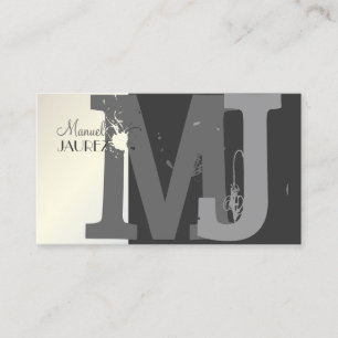 Monogram Zakkaartje in retro kleuren Visitekaartje