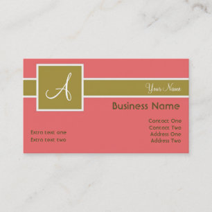 Monogram Zalm en Sage Visitekaartjes