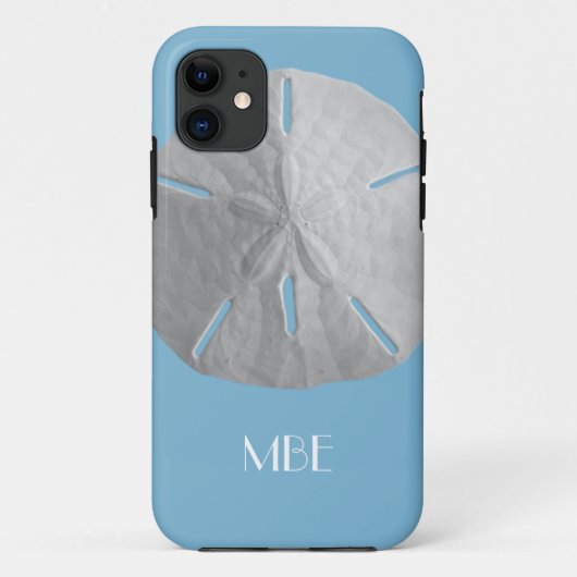 Monogram zanddollar op lichtblauw Case-Mate iPhone case (Achterkant)