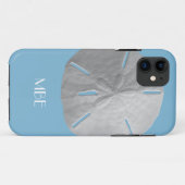 Monogram zanddollar op lichtblauw Case-Mate iPhone case (Achterkant (horizontaal))