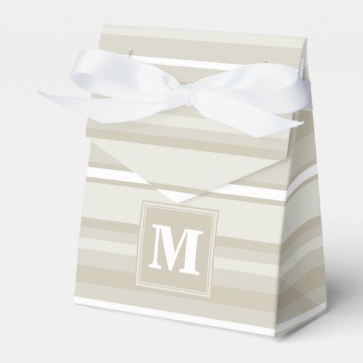 Monogram zandsteen strepen bedankdoosjes (Voorkant Zijde)