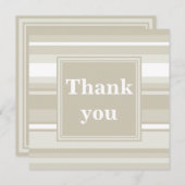 Monogram zandsteen strepen bedankkaart (Voorkant / Achterkant)