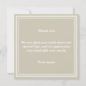 Monogram zandsteen strepen bedankkaart (Achterkant)