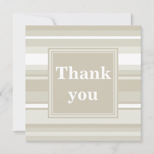 Monogram zandsteen strepen bedankkaart (Voorkant)