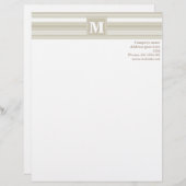 Monogram zandsteen strepen briefhoofd sjabloon (Voorkant / Achterkant)