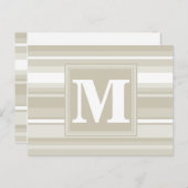 Monogram zandsteen strepen briefkaart (Voorkant / Achterkant)
