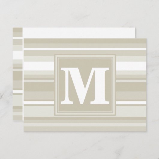 Monogram zandsteen strepen briefkaart (Voorkant / Achterkant)