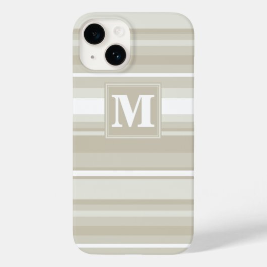 Monogram zandsteen strepen Case-Mate iPhone case (Achterkant)