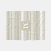 Monogram zandsteen strepen fleece deken (Voorkant (Horizontaal))