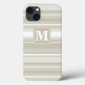 Monogram zandsteen strepen Hoesje-Mate iPhone case (Achterkant)