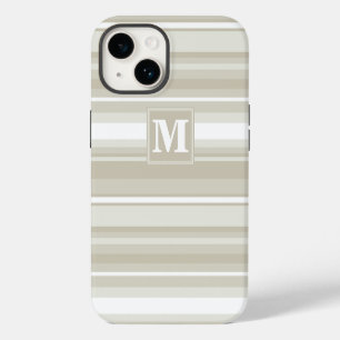 Monogram zandsteen strepen iPhone 14 hoesje