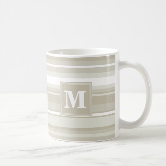 Monogram zandsteen strepen koffiemok (Rechts)