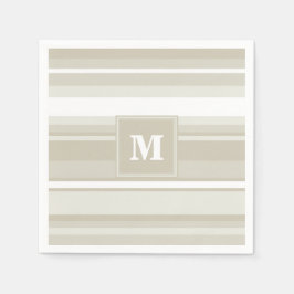 Monogram zandsteen strepen servet