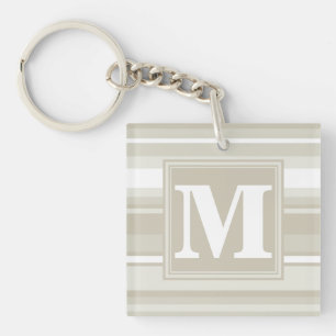 Monogram zandsteen strepen sleutelhanger