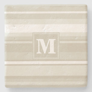 Monogram zandsteen strepen stenen onderzetter