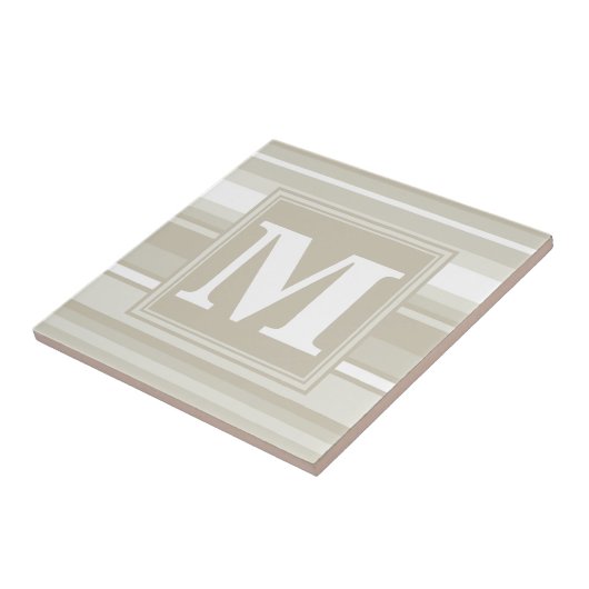 Monogram zandsteen strepen tegeltje (Zijkant)