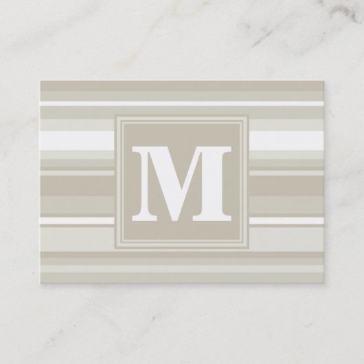 Monogram zandsteen strepen visitekaartje (Voorkant)