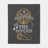 monogram zanger grappige muziekmicrofoon fleece deken (Voorkant)
