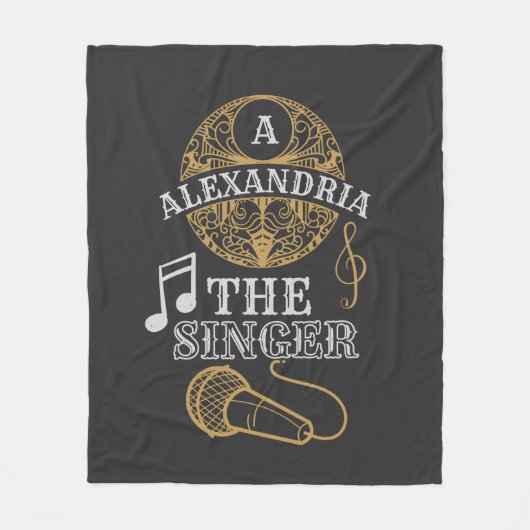  monogram zanger grappige muziekmicrofoon fleece deken (Voorkant)