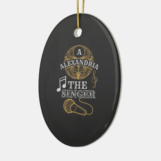  monogram zanger grappige muziekmicrofoon keramisch ornament (Links)
