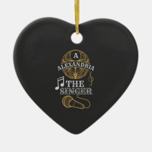 monogram zanger grappige muziekmicrofoon keramisch ornament