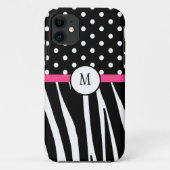 Monogram Zebra Afdrukbedekking Case-Mate iPhone Case (Achterkant)
