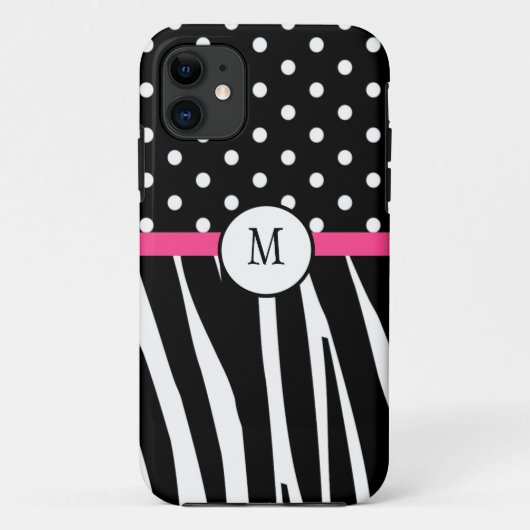 Monogram Zebra Afdrukbedekking Case-Mate iPhone Case (Achterkant)