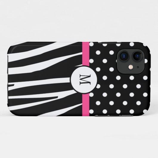 Monogram Zebra Afdrukbedekking Case-Mate iPhone Case (Achterkant (horizontaal))